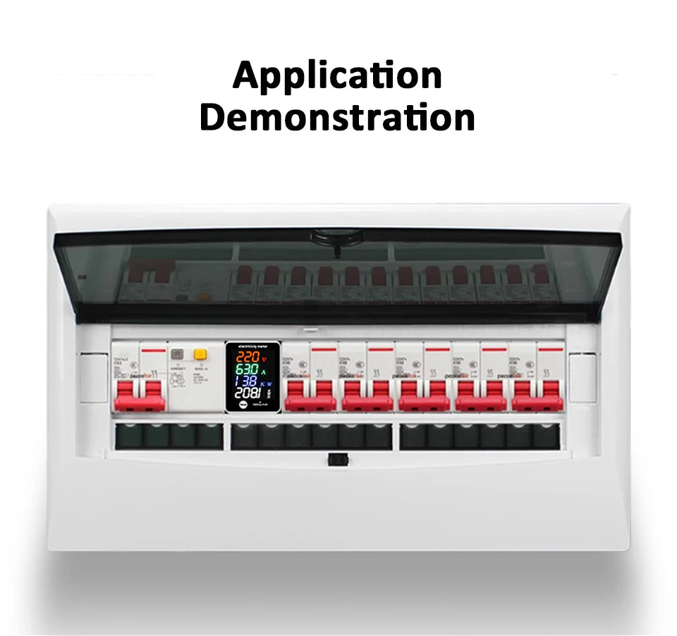 ZS-6035VAKW Digital Energy Meter Din Rail Electricity Usage Monitor AC30-400V Voltmeter Ammeter Watt Kwh Frequency Power Meter