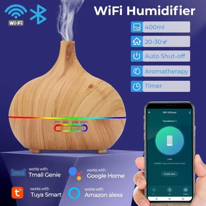 Tuya WiFi Smart Humidifier Essential Oil Diffuser Aromatherapy Ultrasonic Air Humidifiers Aroma Diffuser Work With Google Home