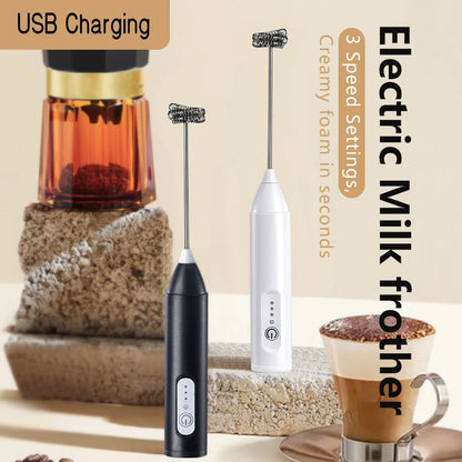 Wireless Milk Frother Electric Type-C Handheld Blender Stainless Steel Mini Coffee Maker Whisk Mixer For Coffee Cappuccino Cream