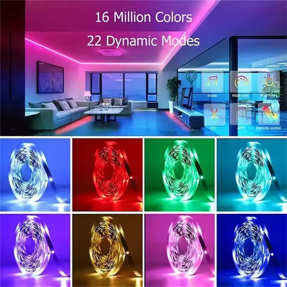 LED Strip Light, RGB for Various Scenes with Double-Sided Adhesive Tape Easy Installation - Ambient Bedroom Computer Desk Lights