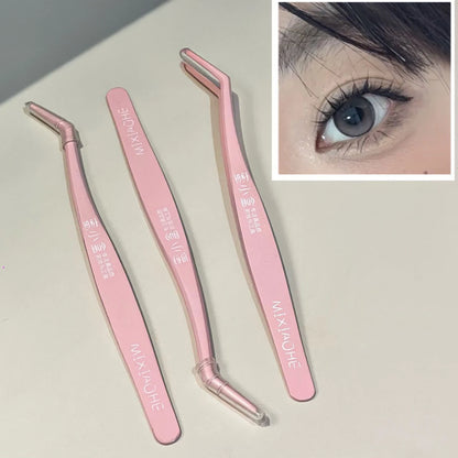 Stainless Steel False Eyelashes Tweezers Lashes Extension Clips Eyemakeup Tools Fine Tip Profession Tweezer