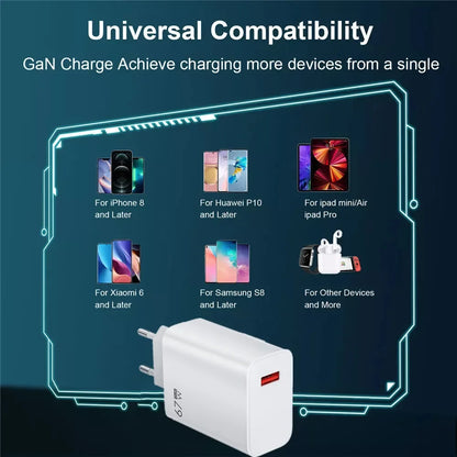 Total 67W USB GaN Charger Fast Charging Wall Phone Adapter 6A USB to TypeC Cable Quick Charge 3.0 Plug For iPhone Samsung Xiaomi