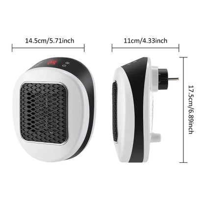 800W Electric Portable Wall Mounted Heater for Small Bathroom PTC Ceramic Heating Fan with Remote Control