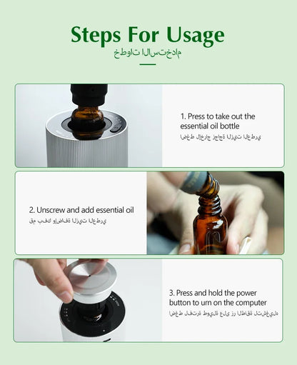 Namste Car Aroma Diffuser USB Charging Aluminium Alloys Material Aromatic Oil Diffuser Air Freshener Device For Home Office