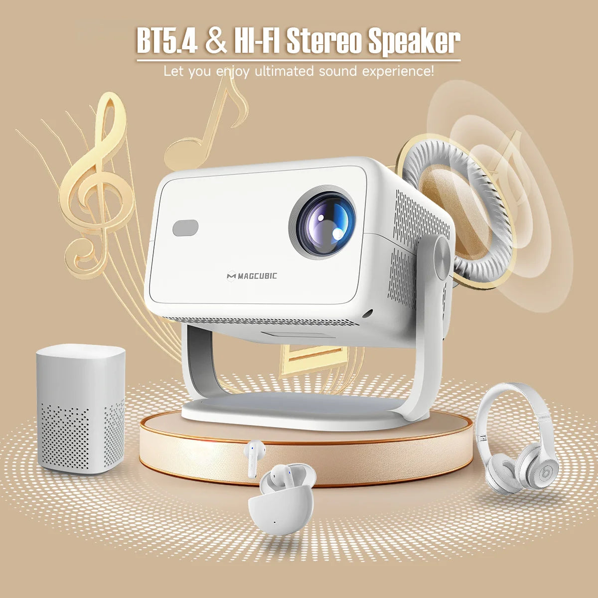 Magcubic Native 1080P 650ANSI 8K Android14 L018 Projector With Auto Keystone Correction Focus Wifi6 BT5.4 Portable Movie Outdoor