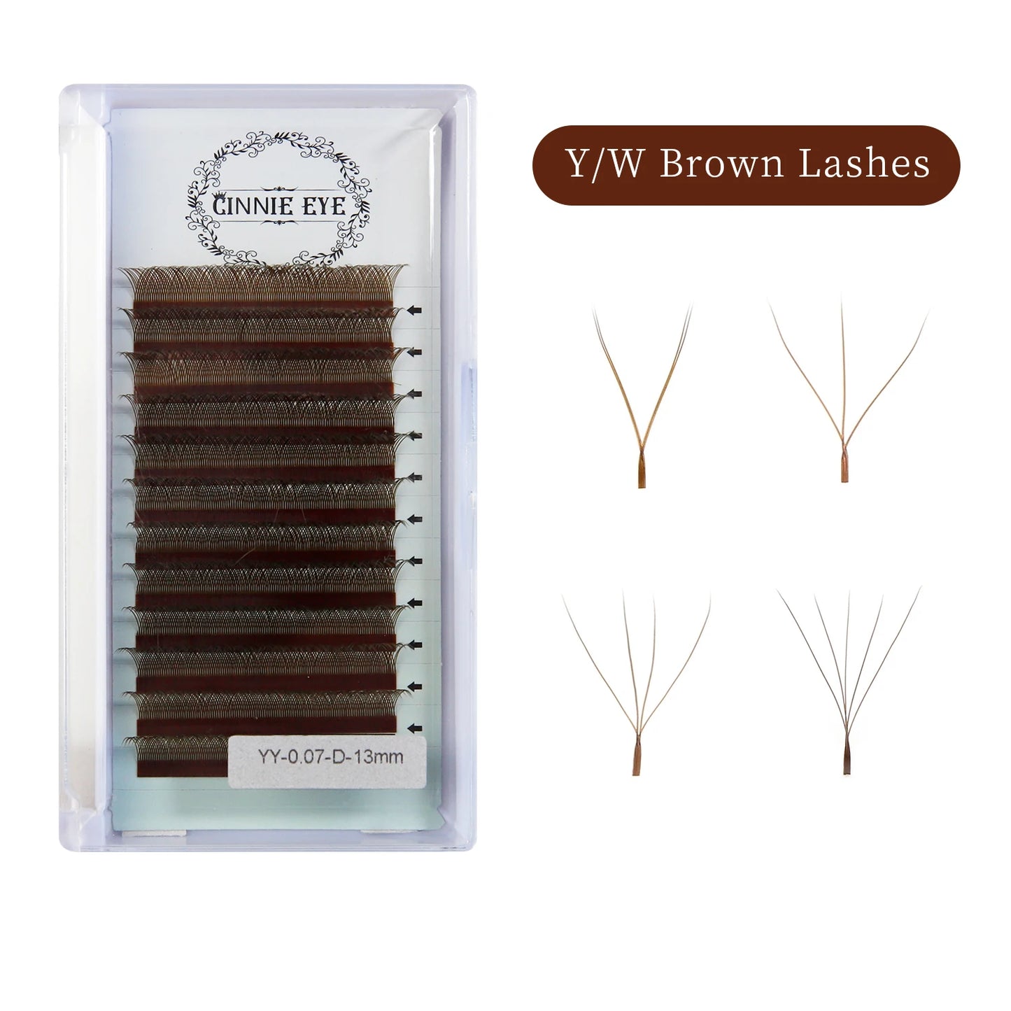 5W Eyelash Extensions YY 7mm Lash Brown Color 4DW Brazilian Premade Lash Fans Individual Cluster DIY 3D W Shape Lash Dolly Eye