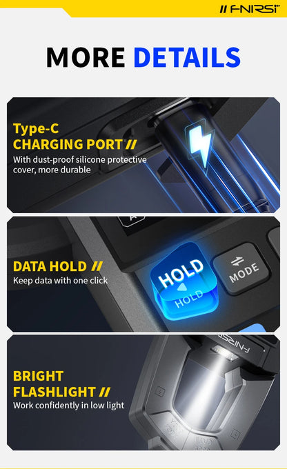 FNIRSI DMC-100 зажимный, 10000 отсчётов, ток AC/DC до 600А, USB зарядка