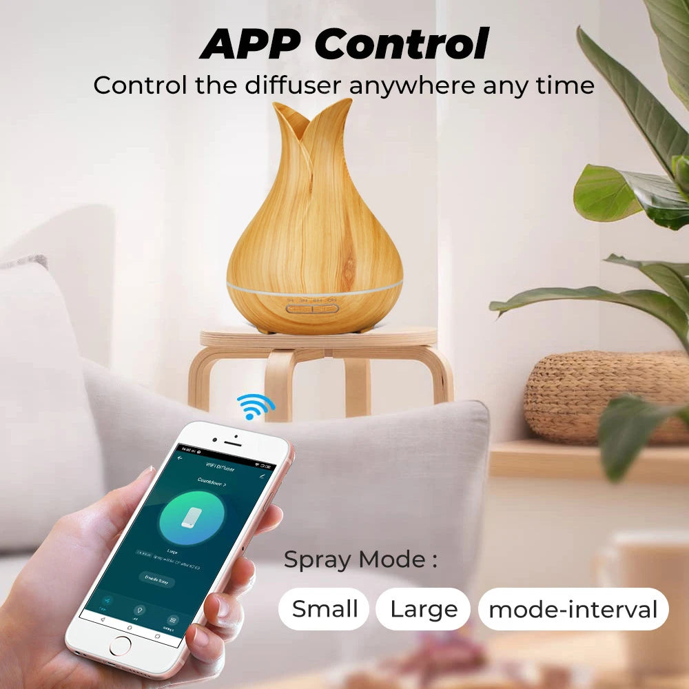 Tuya WiFi Smart Humidifier Essential Oil Diffuser Aromatherapy Ultrasonic Air Humidifiers Aroma Diffuser Work With Google Home
