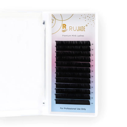 Rujade All Sizes 6-20mm Individual Eyelash Extension Matte Black Premium Russian Volume Eyelash Handmade Faux Mink Lashes Cilias