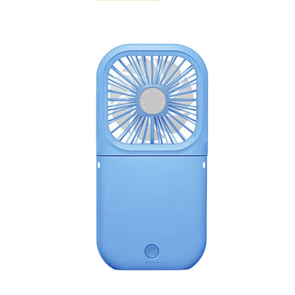 Handheld small fan, outdoor mini folding fan, USB charging portable neck hanging fan, desktop stand small fan