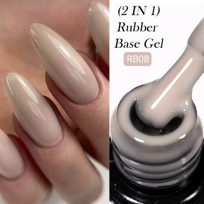 LILYCUTE Nude Crystal Rubber Base Gel Nail Polish Natural Color Semi Permanent UV Gel Soak Off Self Leveling Nail Gel Varnishes