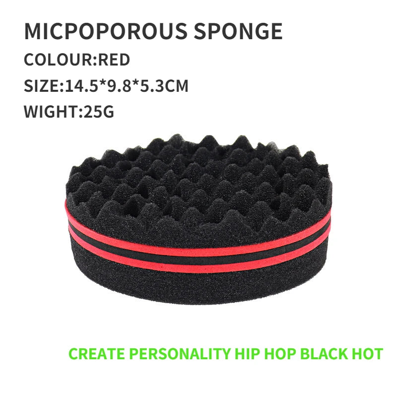 5pcs Oval Double-Side Magic Twist Hair Brush Sponge,Sponge Brush for Natural,afro Coil Wave Dread Sponge Brushes