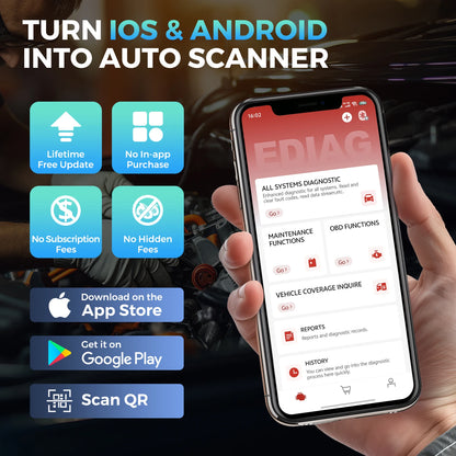 2026 New KINGBOLEN Ediag Elite Lifetime free Car Diagnostic Tools All system 15 Resets Bi-directional Test  Auto Scanner OBD2