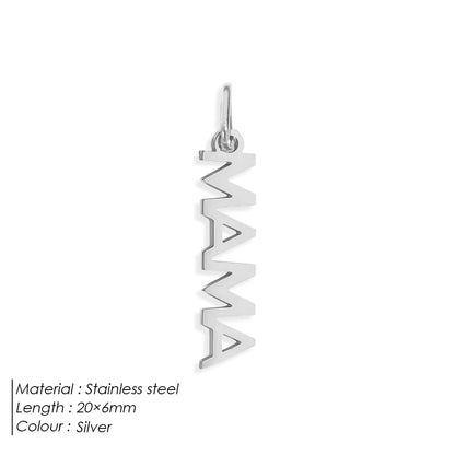 eManco  MAMA LOVE  Pendant  Stainless Steel Letter Hang Ornament For DIY Mother's Day Nacklace Earrings Jewelry Making