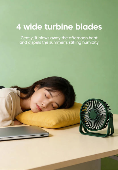 Mini USB Desktop Fan Lightweight Adjustable Summer Silent Electric Fans For Home Office Student Dormitory Outdoor Camping Travel