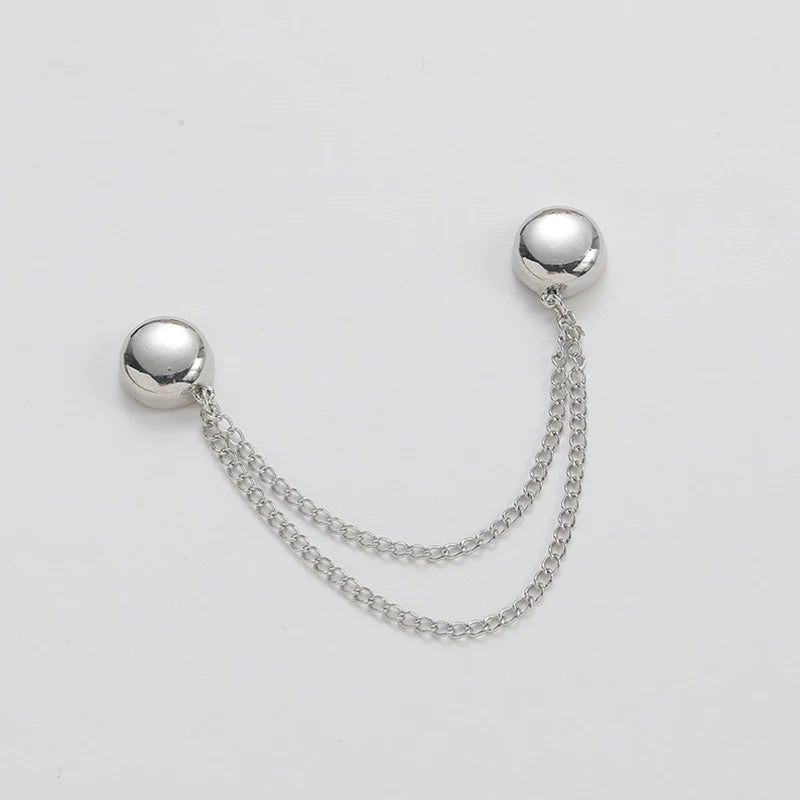 1PC Magnetic Clothing Clip with Decorative Chain, Multi-Function Scarf Shawl Cuff Fastener for Modesty & Style