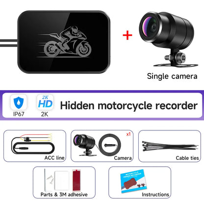 JIUYIN Dual 1080P Motorcycle DVR Full Body Waterproof Moto Camera WiFi Dash Cam Front Rear Driving Video Recorder Black Box