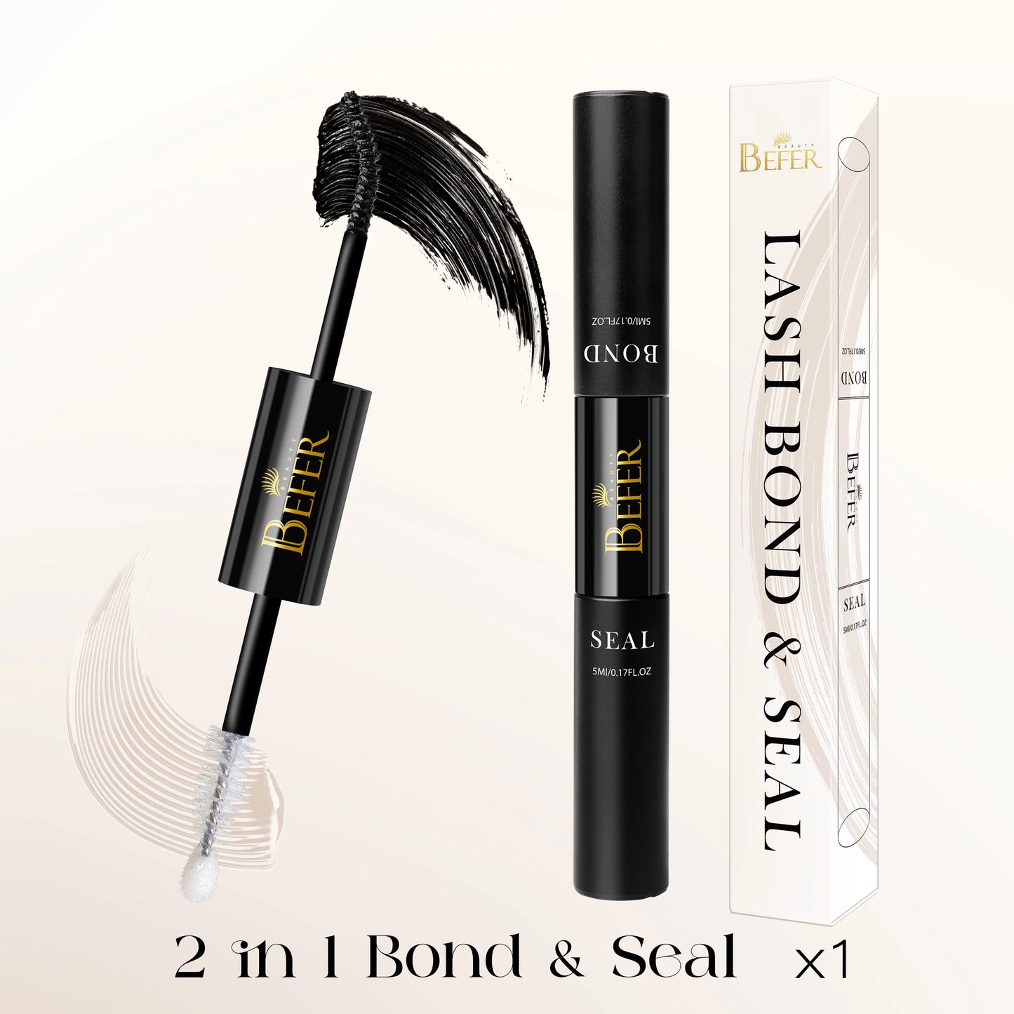BEFER Glue For Eyelashes 2in1 Lash Bond And Seal Eyelash Glue+Eyelash Remover Waterproof Eyelashes Adhesives Strong Fixed Lash