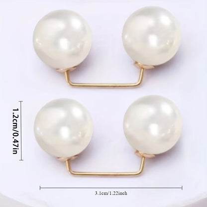 2pcs Pearl Jeans Ankle Clip, Chest Anti Light Needle, Anti Stepping Slipper Buckle, Pants Length Adjuster