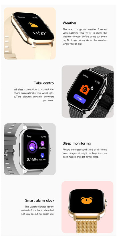 2026 Smartwatch Android Phone 1.44''Inch HD Screen Bluetooth Call Blood Oxygen/Pressure Monitoring Smart Watch Women Men Gift