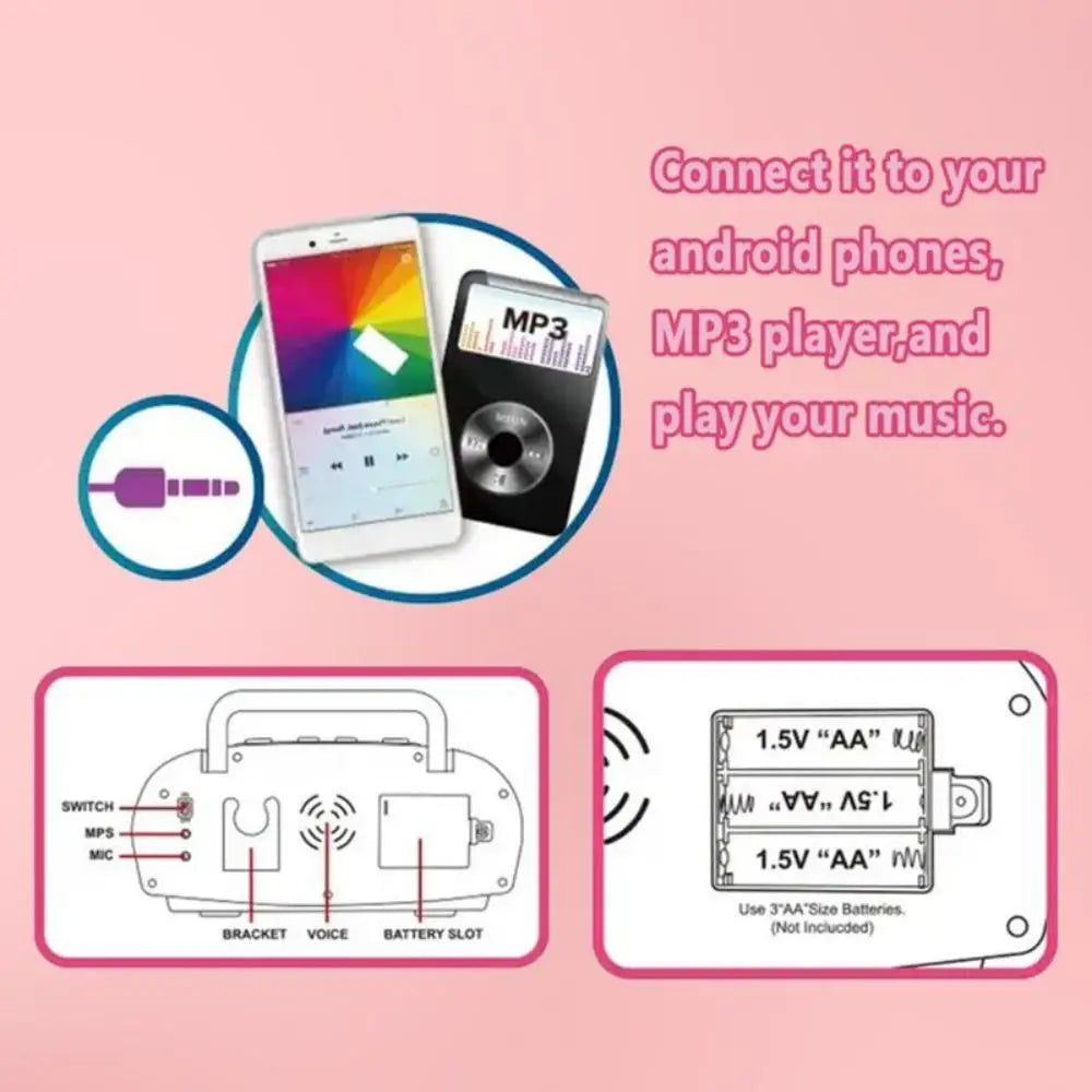 Kids Speaker Microphone Karaoke Music Instrument Children Singing Toys Baby Games Educational Toys for Girls Boys Kids Gifts