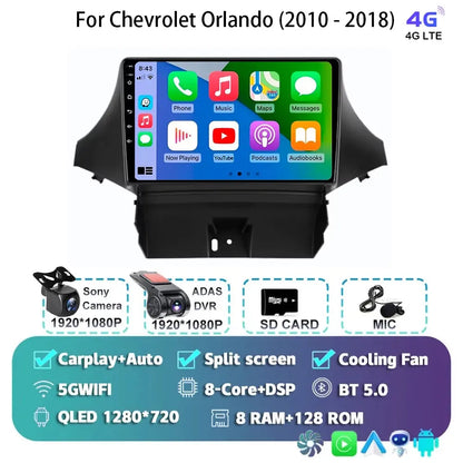 Android 15 Carplay For Chevrolet Orlando 2010 2011- 2018 Car Radio Auto 4G WIFI GPS Navigation Multimedia Video Player Stereo