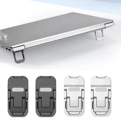 2pcs/Set Foldable Laptop Stand Portable Notebook Support Holder Adjustable Riser Cooling Bracket Universal for Laptop Tablet