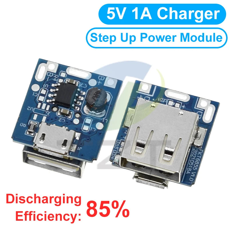 GREATZT 5V Boost Converter Step-Up Power Module Lithium Battery Charging Protection Board LED Display USB For DIY Charger 134N3P