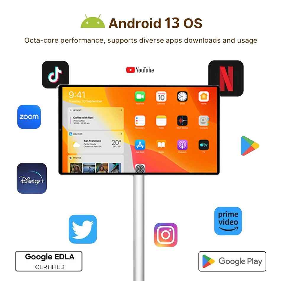 Wholesale Price 21.5 Inch Internet Tv Build In 5 Hours Battery Interactive Smart Led Tv Smart Tv With Ips Touch Screen