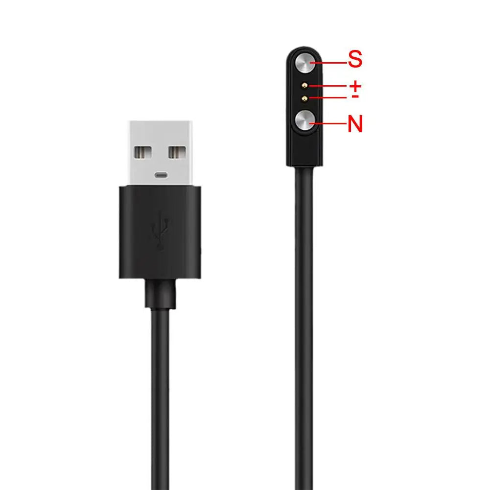 Magnetic Charge Charging Cable For Smart Watch For 2 Pins 2.84/4/7.62mm Distances Black Novel USB Power Charger Cables Universal