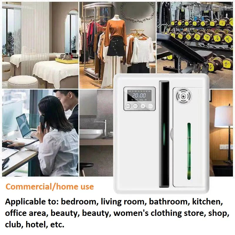 Smart Scent Machine Aroma Diffuser Wall Mounted Hotel 160ML Essential Oil Diffuser With Fan For Large Area Hotel Lobby Office