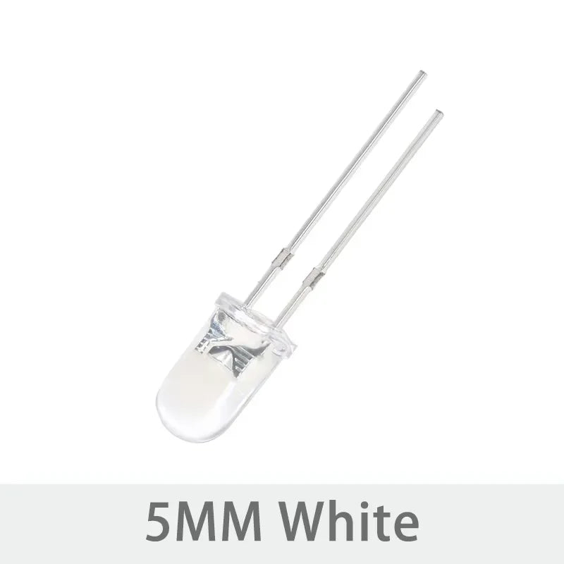 50pcs 100pcs Transparent LED Diode 5MM Super Bright White Orange Red Yellow Blue Green Light LED Bulbs Emitting Diodes Kit