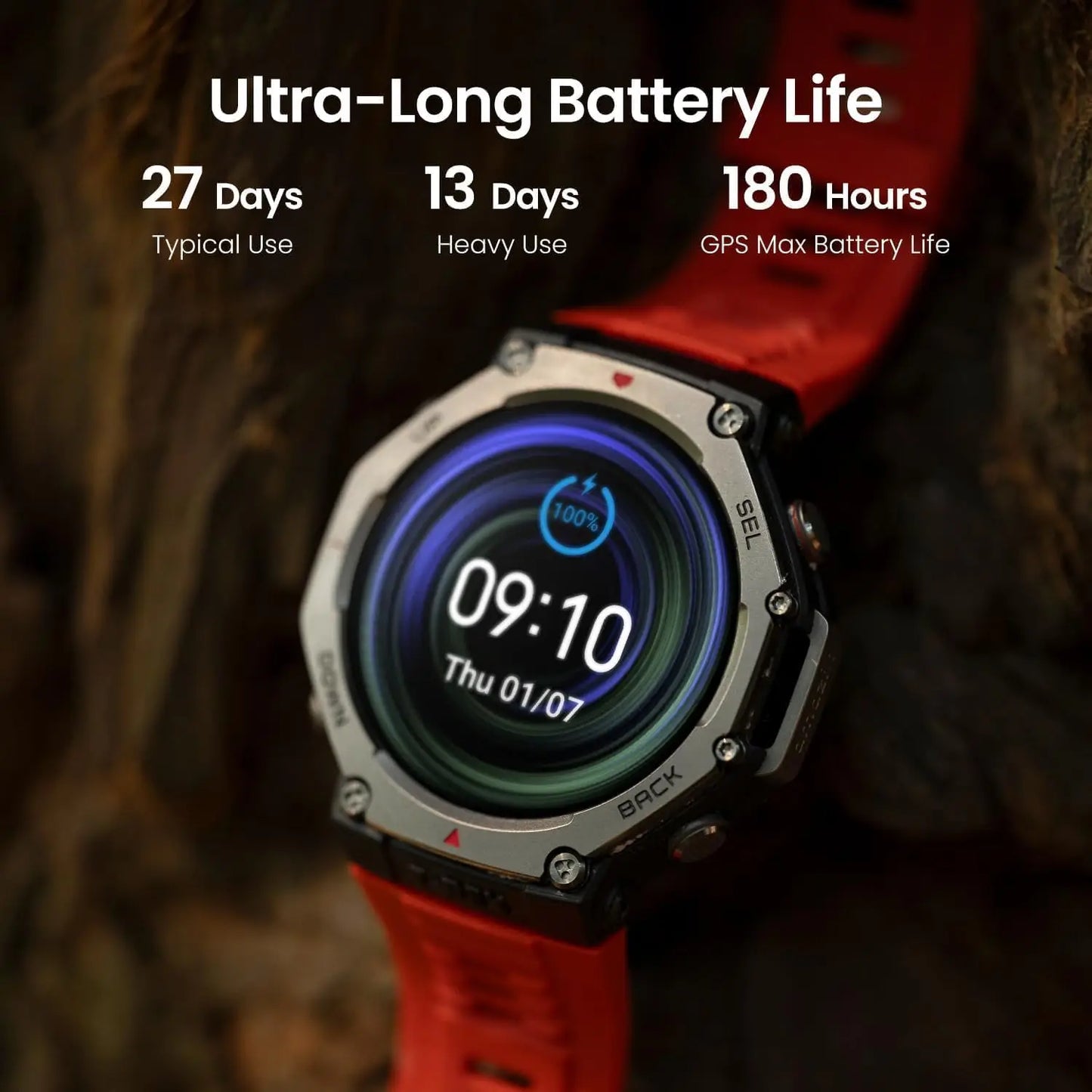 Amazfit T-Rex 3 Rugged/Military 48mm Smart Watch, GPS (with Privacy), Offline Maps, Long Battery Life, 328 Feet Re