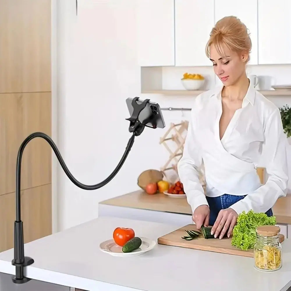New 360 Rotating Lazy Phone Holder Universal Adjustable Desktop Phone Clip Flexible with Handle Bed Desktop Mount Bracket