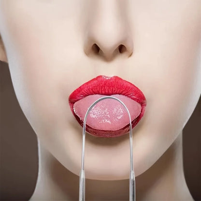1/2/6pcs Stainless Steel Tongue Cleaning Tongue Scraper Reusable Tongue Coating Cleaning Scraper Silvery U Shaped Tongue