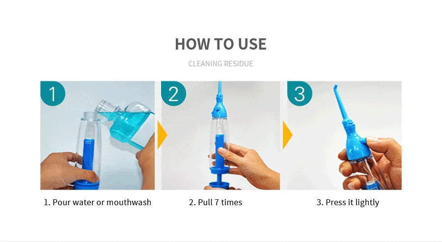 Non-Electric Portable Oral Irrigator Teeth Cleaner Water Jet Flossing Tooth Health Household Device