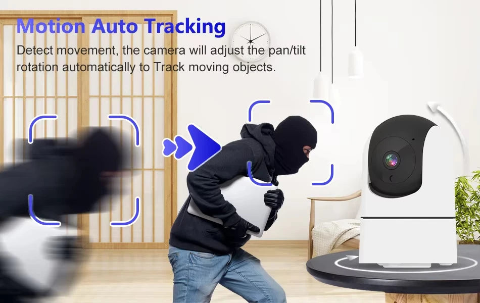 Tuya 5G WiFi IP Camera Indoor 6MP Wireless Security Surveillance Camera Auto Tracking Baby Monitor IR Night Vision 6x Zoom Cam