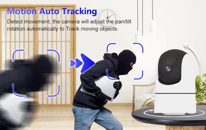 Tuya 5G WiFi IP Camera Indoor 6MP Wireless Security Surveillance Camera Auto Tracking Baby Monitor IR Night Vision 6x Zoom Cam