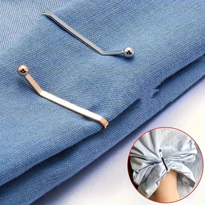 4pcs Invisible Metal Waist Clips - Adjustable Button Clips for Jeans/Clothes, Slimming Tightener with Hidden Design