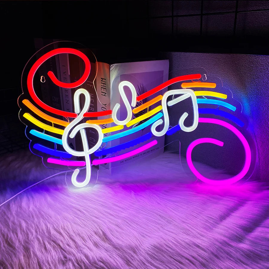 Karaoke Led Neon Sign, Microphone Note Icon, Suitable For Bars, Clubs, Music Classrooms, Music Studios, Ktv, Bedroom Decor.