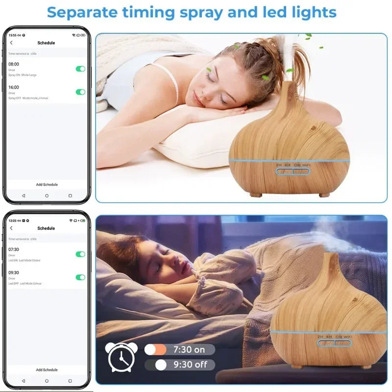 Tuya WiFi Smart Humidifier Essential Oil Diffuser Aromatherapy Ultrasonic Air Humidifiers Aroma Diffuser Work With Google Home