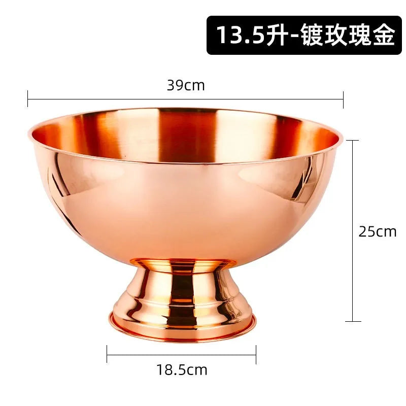 Aixiangru 13.5L Ice Bucket With Deer Head Handle Beer Holde Whiskey Wine Cooler Stainless Steel Champagne Basin Bar Accessories