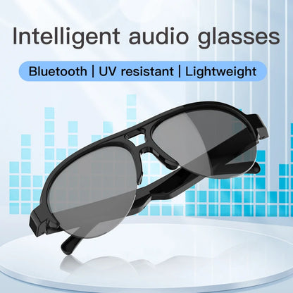 F08 Open-Ear Design Music & Calls Wireless Audio Eyewear Polarized Lenses Built-in Mic Semi-Rim Bluetooth Sunglasses