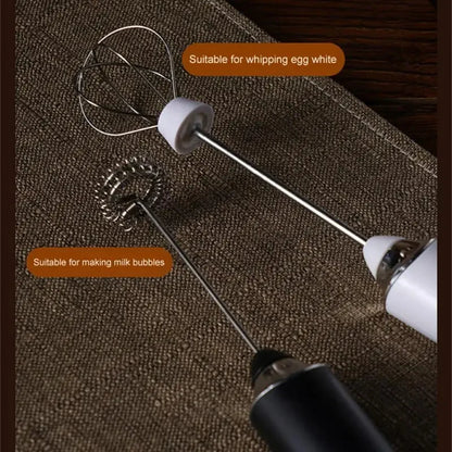 Handheld Double Stick Wireless Whisk Custard Foamer Mini Portable Blender Coffee Milk Three Speed Control Egg White Whipped USB