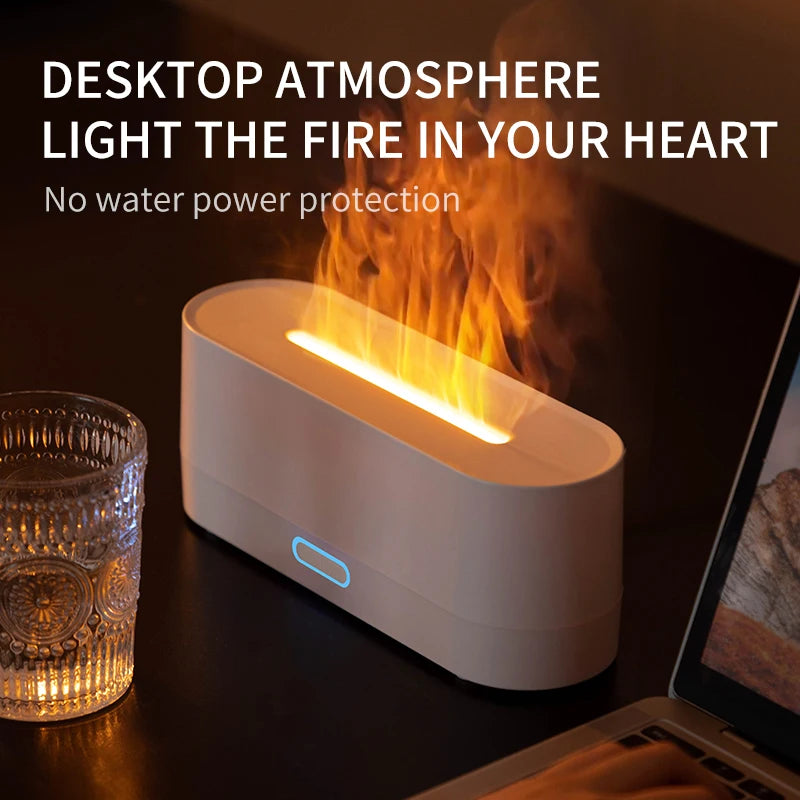 160ml Flame Diffuser Humidifier 7 Colors Light Changing Essential Oil Diffusers Aromatherapy Diffusers for Home Office Bedroom