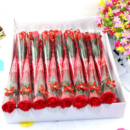 1PC Creative Mother's Day Gift Soap Carnation Bouquet Teacher's Day Single Flower Bouquet Scented Artificial Flower Home Decor
