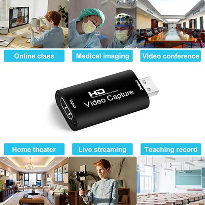 Metal 4K HDMI-compatible Video Capture Card USB 2.0 Video Grabber for PS4 Game DVD Camcorder Camera Record video Live Streaming