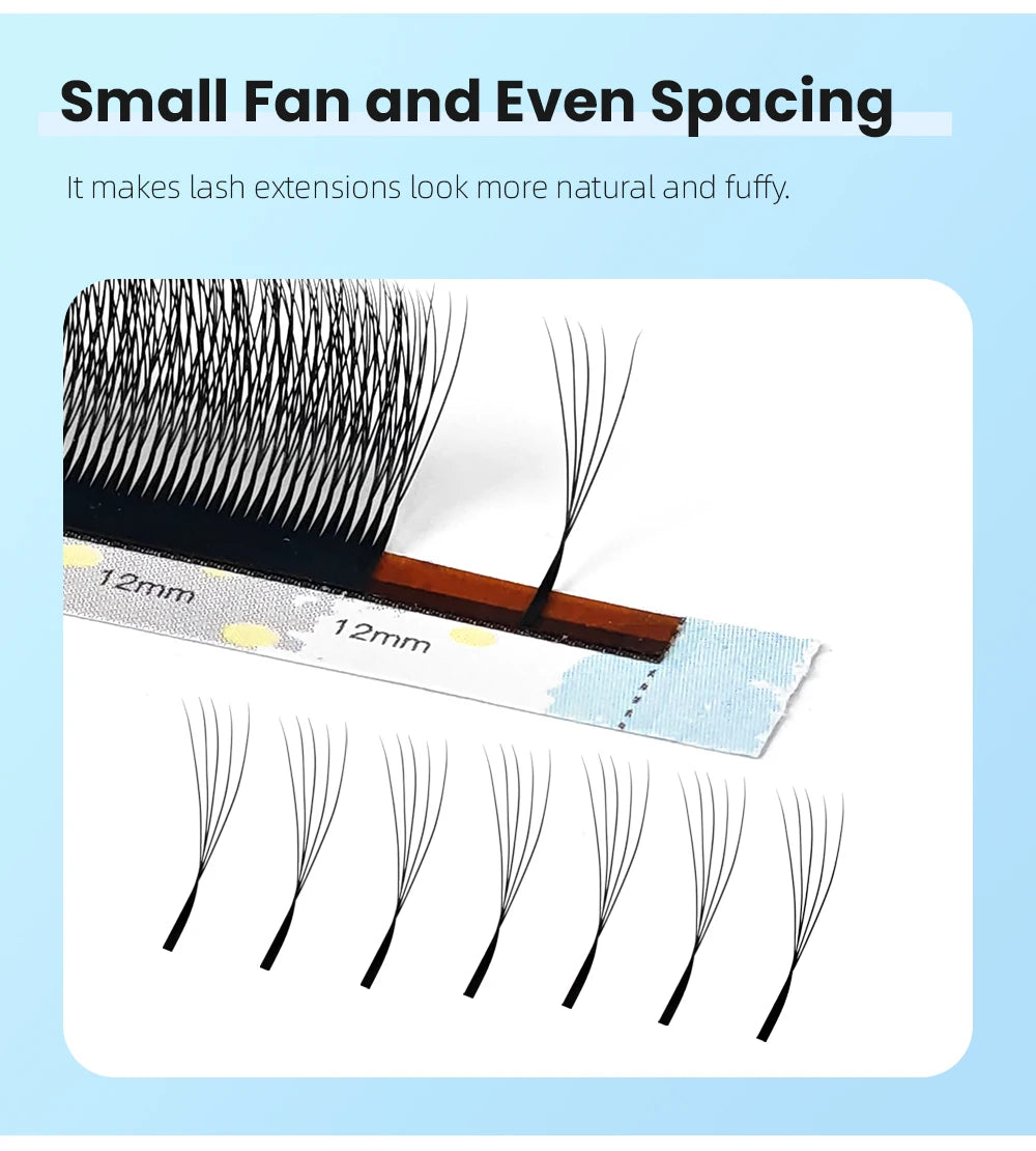 Yelix Narrow 5D Lashes Smaller Spacing 5D W Shape Eyelash Extension Premade Natural Soft Small Fan Mesh Volumen Lashes