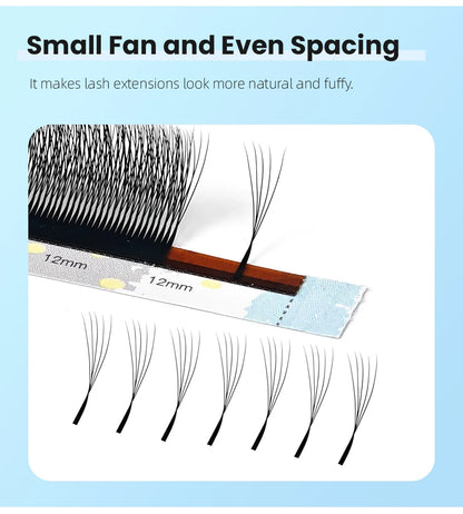 Yelix Narrow 5D Lashes Smaller Spacing 5D W Shape Eyelash Extension Premade Natural Soft Small Fan Mesh Volumen Lashes