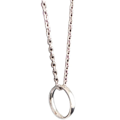 Fashion Titanium Steel Ring Pendant Necklace Metal Silver Couple Chain Necklace Men Women Hip Hop Jewellery Gift